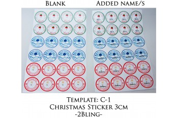 30mm Christmas Stickers (pack of 24 circles), colour print